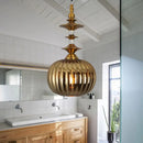 GobekUsa Globe Glass Ceiling Lamp - Modern 1 Head Hanging Kit for Dining Room - Copper/Chrome/Gold Finish