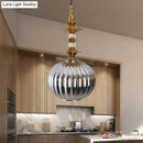 GobekUsa Globe Glass Ceiling Lamp - Modern 1 Head Hanging Kit for Dining Room - Copper/Chrome/Gold Finish