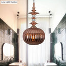 GobekUsa Globe Glass Ceiling Lamp - Modern 1 Head Hanging Kit for Dining Room - Copper/Chrome/Gold Finish