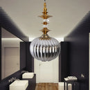 GobekUsa Globe Glass Ceiling Lamp - Modern 1 Head Hanging Kit for Dining Room - Copper/Chrome/Gold Finish