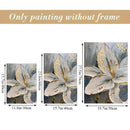 Abstract white & gold flower canvas wall art living room 3 panel decor by Decorbites