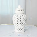 GobekUsa Gold Ceramic Carved Temple Jar - Home Decor