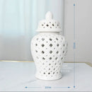 GobekUsa Gold Ceramic Carved Temple Jar - Home Decor