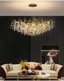 GobekUsa Gold Crystal LED Chandeliers for Home Lighting by Decorbites