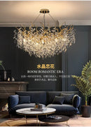 GobekUsa Gold Crystal LED Chandeliers for Home Lighting by Decorbites