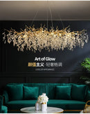 GobekUsa Gold Crystal LED Chandeliers for Home Lighting by Decorbites