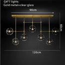 GobekUsa Gold Glass Bubble Chandelier for Dining Room