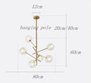 GobekUsa Gold Glass Bubble Chandelier for Dining Room