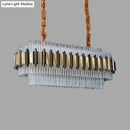 GobekUsa Gold LED Island Chandelier: Contemporary Oval Clear Glass Tubes Ceiling Lamp