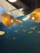 GobekUsa Gold Lotus Leaf Pendant Light - Modern LED Chandelier