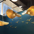 GobekUsa Gold Lotus Leaf Pendant Light - Modern LED Chandelier