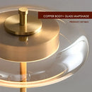 GobekUsa Gold Lustre Glass Mushroom Table Lamp for Bedroom Living Room Study