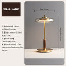 GobekUsa Gold Lustre Glass Mushroom Table Lamp for Bedroom Living Room Study