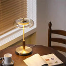 GobekUsa Gold Lustre Glass Mushroom Table Lamp for Bedroom Living Room Study