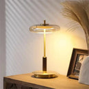 GobekUsa Gold Lustre Glass Mushroom Table Lamp for Bedroom Living Room Study