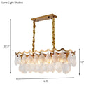 GobekUsa Gold Luxury Island Pendant with Clear K9 Crystal, 10-Head Down Lighting for Dining Room