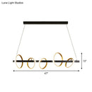 GobekUsa Gold Metal Ceiling Pendant with Simple Circles Design - 4/5 Heads, Warm/White Light for Dining Room Island