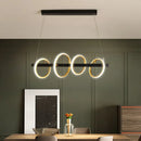 GobekUsa Gold Metal Ceiling Pendant with Simple Circles Design - 4/5 Heads, Warm/White Light for Dining Room Island