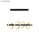 GobekUsa Gold Metal Ceiling Pendant with Simple Circles Design - 4/5 Heads, Warm/White Light for Dining Room Island
