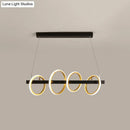 GobekUsa Gold Metal Ceiling Pendant with Simple Circles Design - 4/5 Heads, Warm/White Light for Dining Room Island