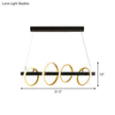 GobekUsa Gold Metal Ceiling Pendant with Simple Circles Design - 4/5 Heads, Warm/White Light for Dining Room Island