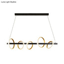 GobekUsa Gold Metal Ceiling Pendant with Simple Circles Design - 4/5 Heads, Warm/White Light for Dining Room Island