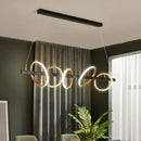 GobekUsa Gold Metal Ceiling Pendant with Simple Circles Design - 4/5 Heads, Warm/White Light for Dining Room Island