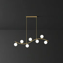 GobekUsa Gold Milk Ball Glass Pendant Lighting for Minimalist Dining Room Island