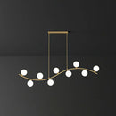 GobekUsa Gold Milk Ball Glass Pendant Lighting for Minimalist Dining Room Island