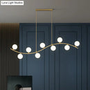 GobekUsa Gold Milk Ball Glass Pendant Lighting for Minimalist Dining Room Island