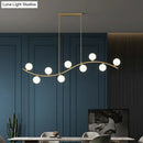 GobekUsa Gold Milk Ball Glass Pendant Lighting for Minimalist Dining Room Island