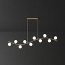GobekUsa Gold Milk Ball Glass Pendant Lighting for Minimalist Dining Room Island