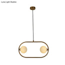 GobekUsa Gold Modern Globe Hanging Chandelier with Frosted Glass, 2 Bulbs – Bedroom LED Pendant Light