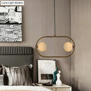 GobekUsa Gold Modern Globe Hanging Chandelier with Frosted Glass, 2 Bulbs – Bedroom LED Pendant Light
