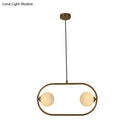 GobekUsa Gold Modern Globe Hanging Chandelier with Frosted Glass, 2 Bulbs – Bedroom LED Pendant Light