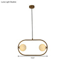 GobekUsa Gold Modern Globe Hanging Chandelier with Frosted Glass, 2 Bulbs – Bedroom LED Pendant Light