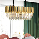 GobekUsa Gold Oblong Crystal Rod Pendant - Postmodern 10-Light Kitchen Island Light