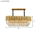 GobekUsa Gold Oblong Crystal Rod Pendant - Postmodern 10-Light Kitchen Island Light
