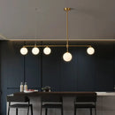 GobekUsa Gold Opaline Glass Pendant Light for Dining Room | Simplicity Ball Island Fixture