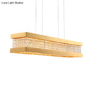 GobekUsa Gold Rectangular Frame Crystal Pendant Light - Contemporary 6-Bulb Island Hanging Lamp