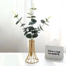 GobekUsa "Gold Vase with Metal Flowers - Modern Desk Decoration"