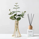GobekUsa "Gold Vase with Metal Flowers - Modern Desk Decoration"
