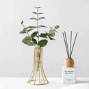 GobekUsa "Gold Vase with Metal Flowers - Modern Desk Decoration"