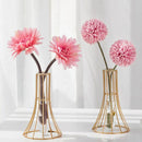 GobekUsa "Gold Vase with Metal Flowers - Modern Desk Decoration"