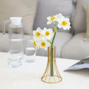 GobekUsa "Gold Vase with Metal Flowers - Modern Desk Decoration"