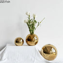 GobekUsa Golden Ball Ceramic Vase Home Decor