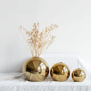 Glossy golden ball ceramic vase set living room decor