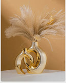 GobekUsa Golden Flower Vase - Home Decor Accessory