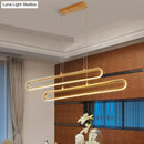 GobekUsa Golden LED Aluminum Island Pendant Light - Modern Elliptical Design, Warm/White 39"/47