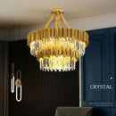 GobekUsa Golden Luxury Chandelier: Elegant Crystal Ceiling Light for Hotel Living Room